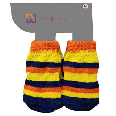 گربه / سگ راه راه سفارشی تعطیلات جوراب حیوانات خانگی پنبه پنجه محافظ برای پیاده روی