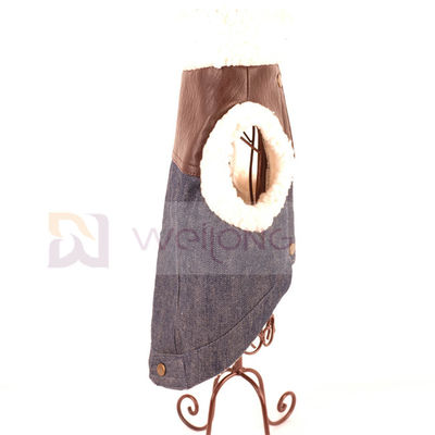 کت 100٪ Poly Soft Dog Denim Sherpa کاپشن سگ آستری خط دار