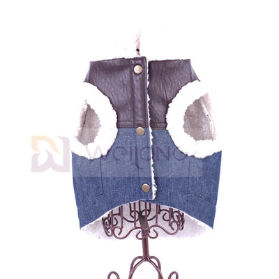 کت 100٪ Poly Soft Dog Denim Sherpa کاپشن سگ آستری خط دار