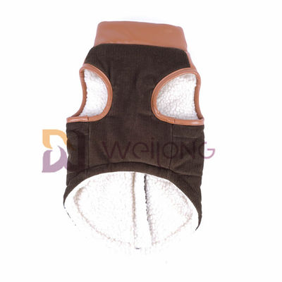 یقه چرمی Corduroy یقه سگ زیپ دار ژاکت بربری گرم کت زمستانی سگ XS-XL