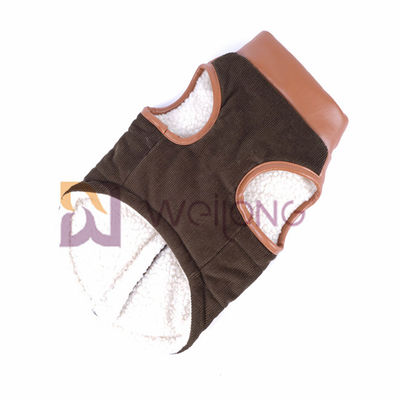 یقه چرمی Corduroy یقه سگ زیپ دار ژاکت بربری گرم کت زمستانی سگ XS-XL