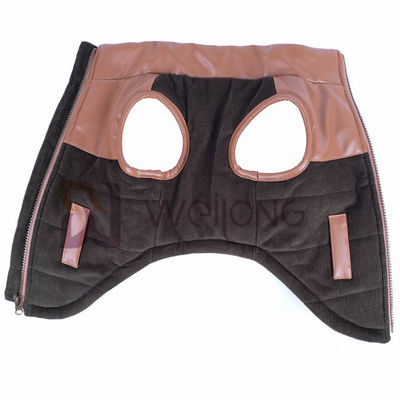 یقه چرمی Corduroy یقه سگ زیپ دار ژاکت بربری گرم کت زمستانی سگ XS-XL