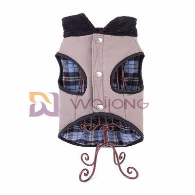 جلیقه 100٪ پنبه ای بوم سگ Plaid True Silver Button Pocket XS S M L XL