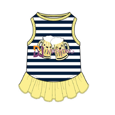 لباس های سفارشی Poly Jersey Summer Dog Clothes نوع چاپ شیشه شراب