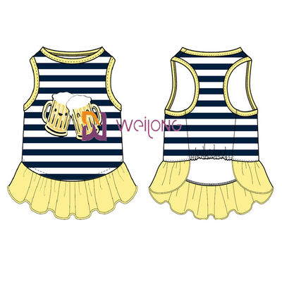 لباس های سفارشی Poly Jersey Summer Dog Clothes نوع چاپ شیشه شراب