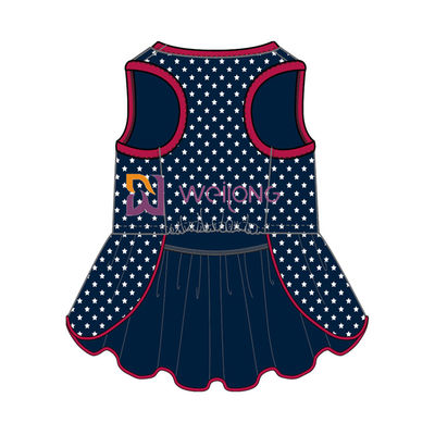 Glitter Print USA Rubber Star CVC پیراهن سگ پیراهن مردانه سفارشی