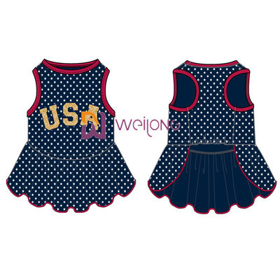 Glitter Print USA Rubber Star CVC پیراهن سگ پیراهن مردانه سفارشی