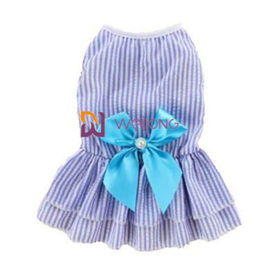 لباس های سگ ناز رنگی قابل تنظیم Saten Bow Cotton Seersucker