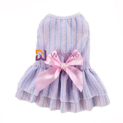 لباس های سگ ناز رنگی قابل تنظیم Saten Bow Cotton Seersucker