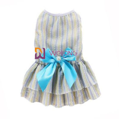 لباس های سگ ناز رنگی قابل تنظیم Saten Bow Cotton Seersucker