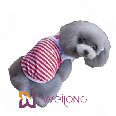 تی شرت سفارشی چاپی ملوان Anchor Stripe Pet T برای توله سگ 100٪ پنبه