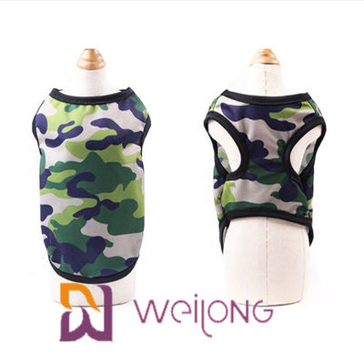 پیراهن سگ Camo لباس حیوان خانگی آستین ساده تی شرت رنگی قابل تنفس