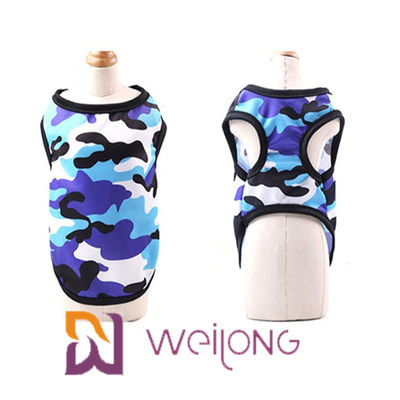 پیراهن سگ Camo لباس حیوان خانگی آستین ساده تی شرت رنگی قابل تنفس