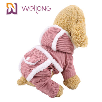 BSCI 100٪ Poly Corduroy Pet Pajama Dog Clothes لباس پاییز و زمستان