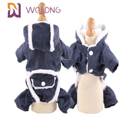 BSCI 100٪ Poly Corduroy Pet Pajama Dog Clothes لباس پاییز و زمستان
