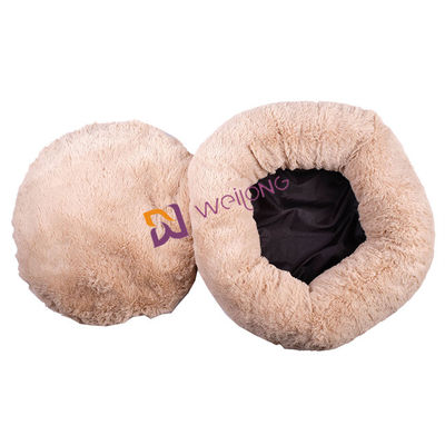 دونات گرد تخت خواب سگ مخمل خواب دار ضد اضطراب تخت خواب آرام نرم لوکس حیوان خانگی