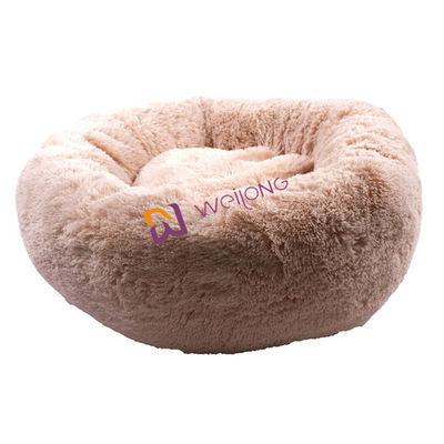 دونات گرد تخت خواب سگ مخمل خواب دار ضد اضطراب تخت خواب آرام نرم لوکس حیوان خانگی