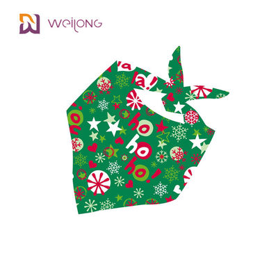 سگ پارچه ای با دوام عالی پارچه ای کریسمس Bandana شکل منحصر به فرد قابل تنظیم